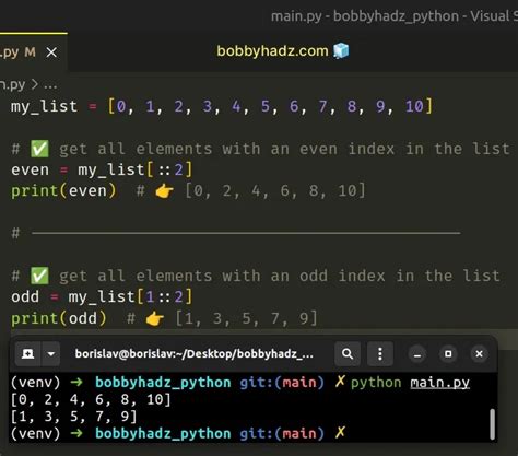 Get only the Even or Odd index Elements of a Python List.